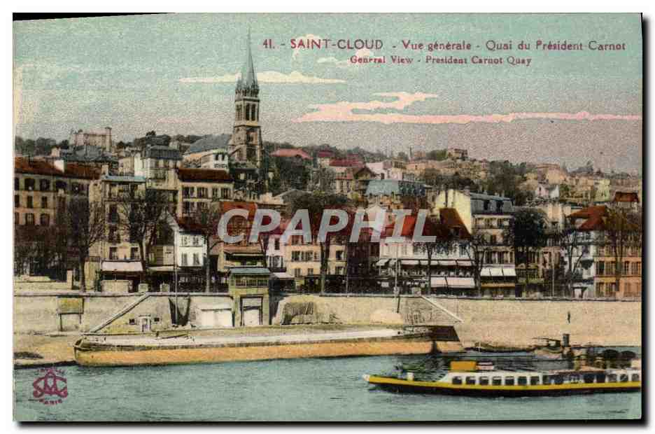 CPA Saint Cloud Vue Generale Quai President Carnot