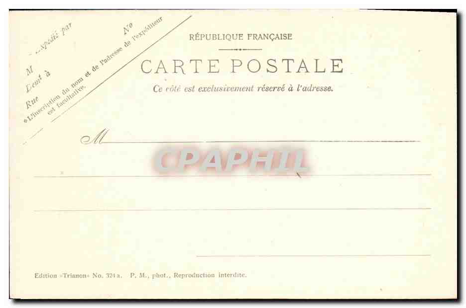 CPA Saint Cloud Grande Eaux Vue generale de la Cascade Construite Sur les Dessins de Lepautre et de Mansart — Back
