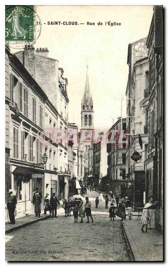Saint-Cloud — Rue de l'Église — Marque F. L'Heuille, déposée