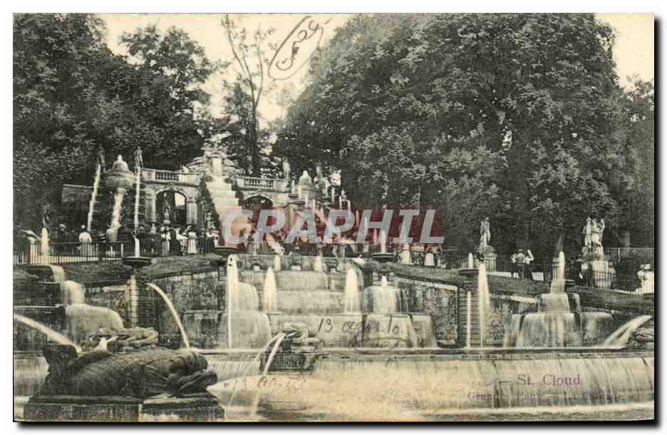 CPA Saint Cloud Grandes Eaux Cascade