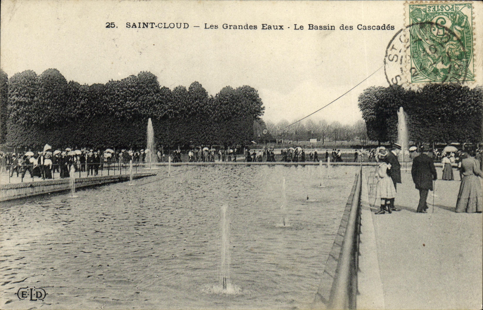 CPA Saint Cloud Les Grande Eaux Le Bassin Des Cascades