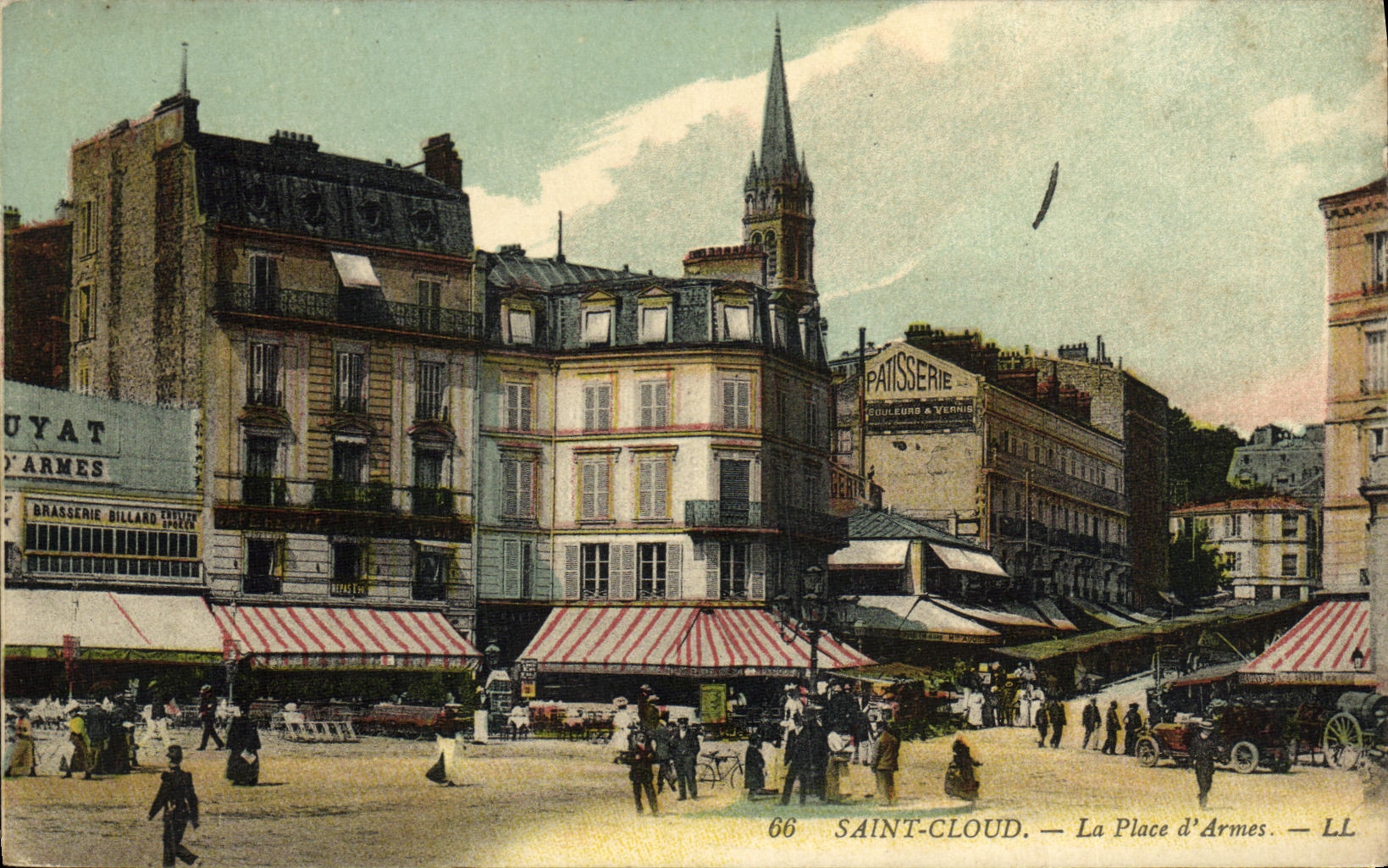 CPA Saint Cloud Le Place d Armes Brasserie Billard Patisserie