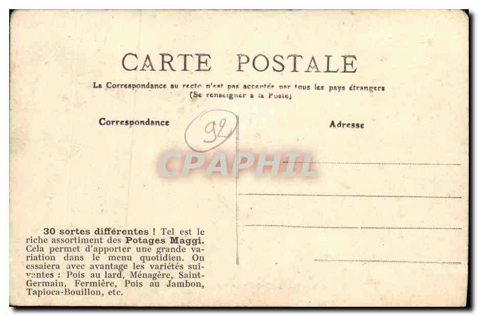 CPA Saint Cloud Montretout Boulevard de Versailles Automobile — Rückseite