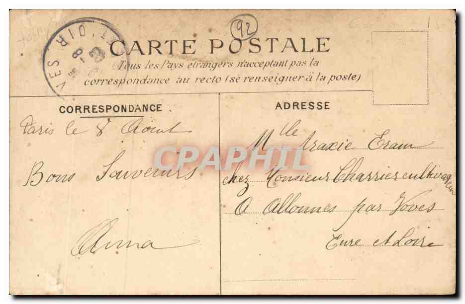 CPA Saint Cloud Incendie du chateau 13 octobre 1870 Militaira  — Rückseite