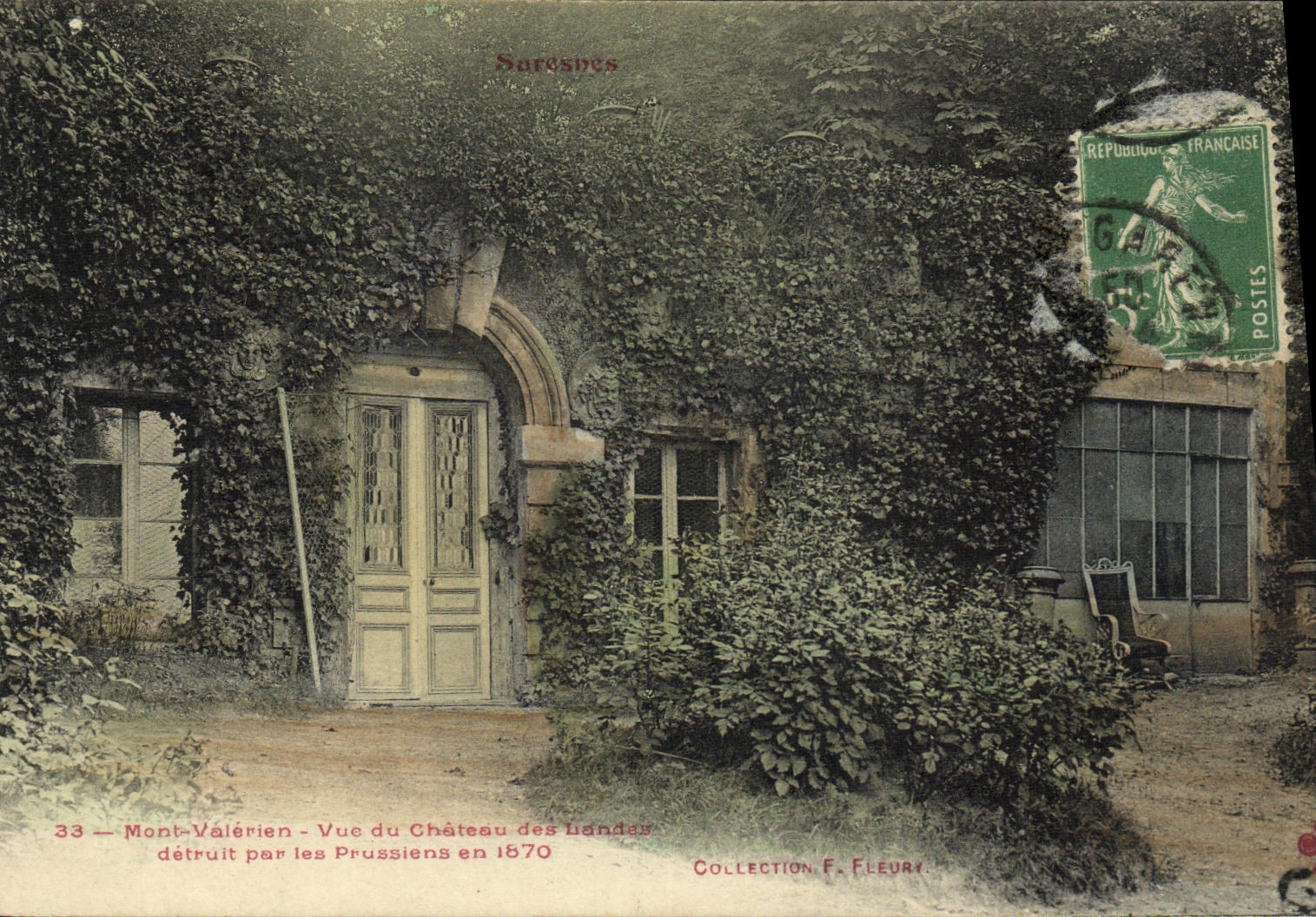 CPA Mont Valerien Vu du chateau des Landes detruit par les Prussiens en 1871 