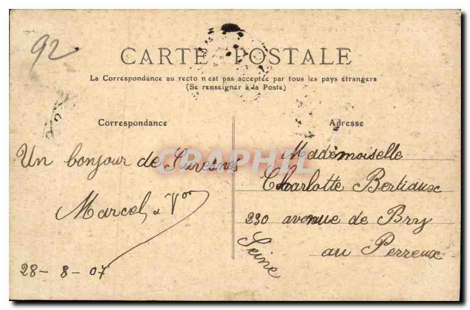 CPA Suresnes Le Mont Valerien Vue Generale — Rückseite