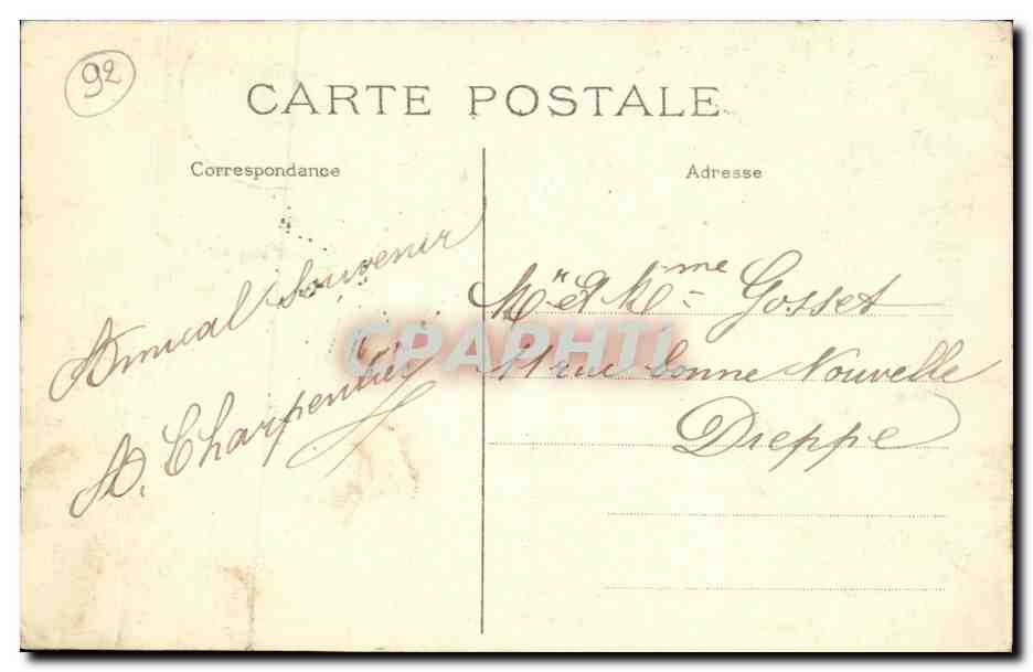 CPA Suresnes La route strategique et Fort du Mont Valerien Zeppelin Dirigeable  — Rückseite