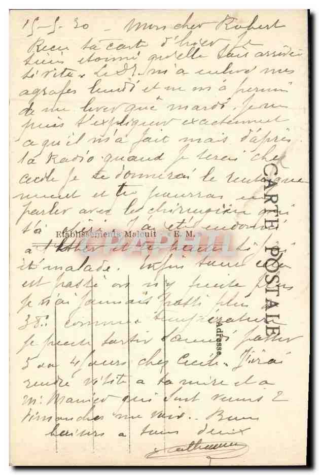 CPA Clichy Atelier du Printemps Grands Magasins — Rückseite