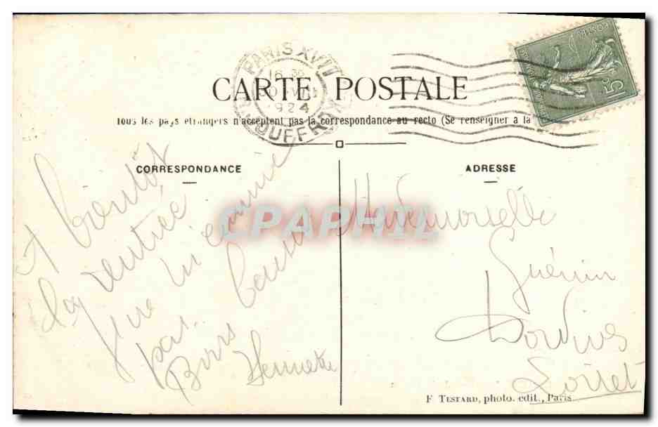 CPA Clichy Un Joil Coin du Parc de Denain — Rückseite