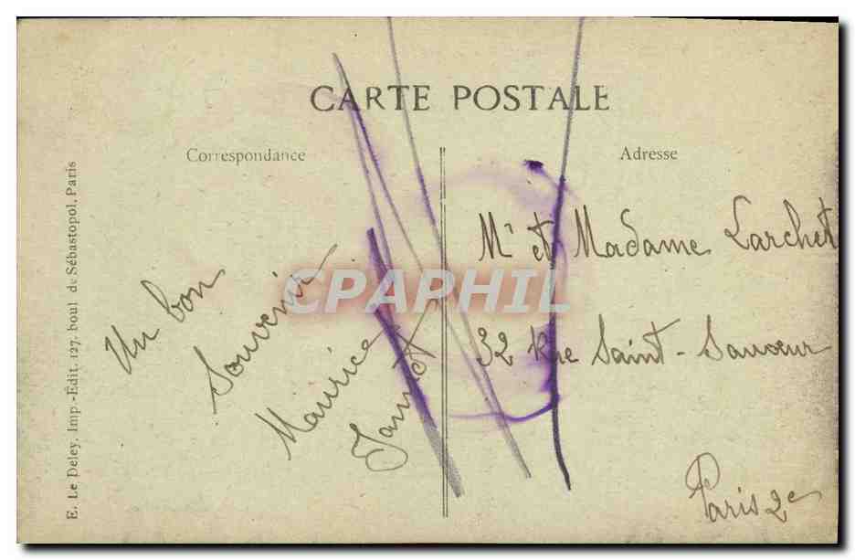 CPA Clichy Hopital Gouin Cour d Entree — Rückseite
