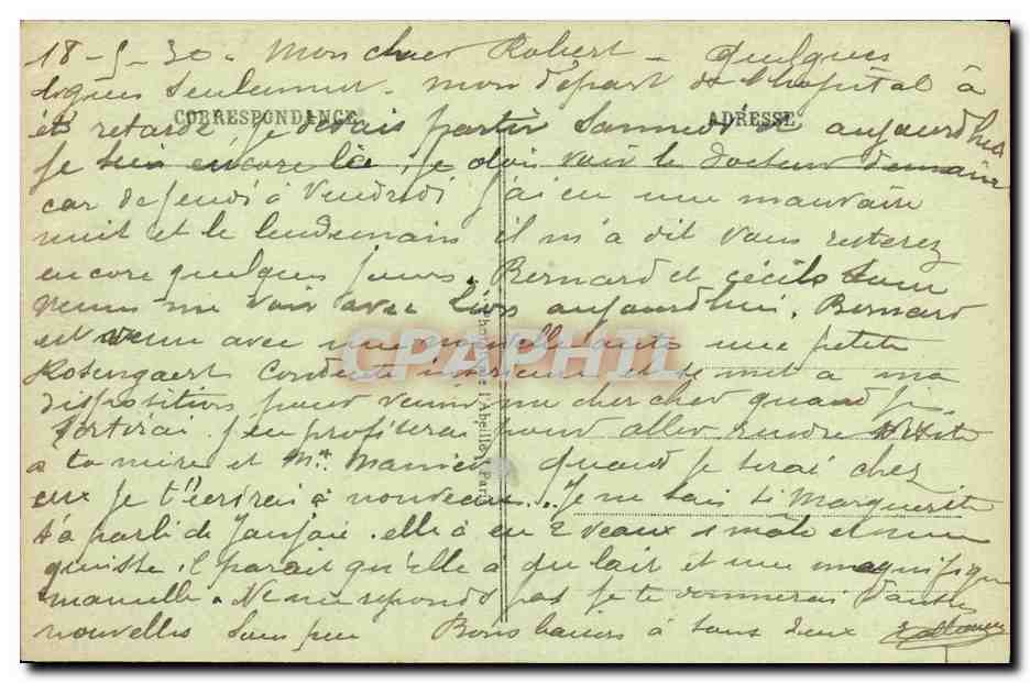 CPA Clichy Hopital Gouin  — Rückseite