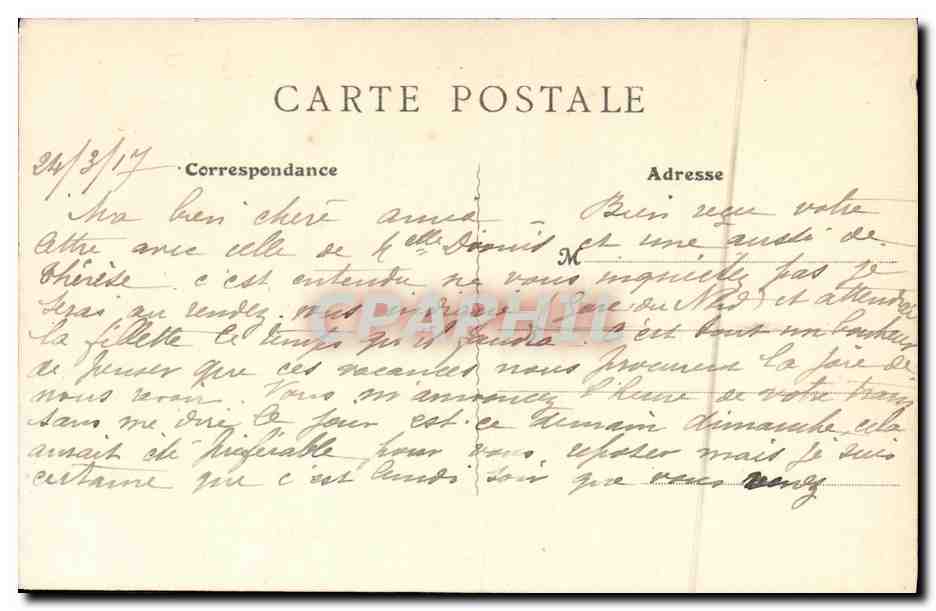 CPA Colombes Bois Le Marche Facade Principale — Rückseite