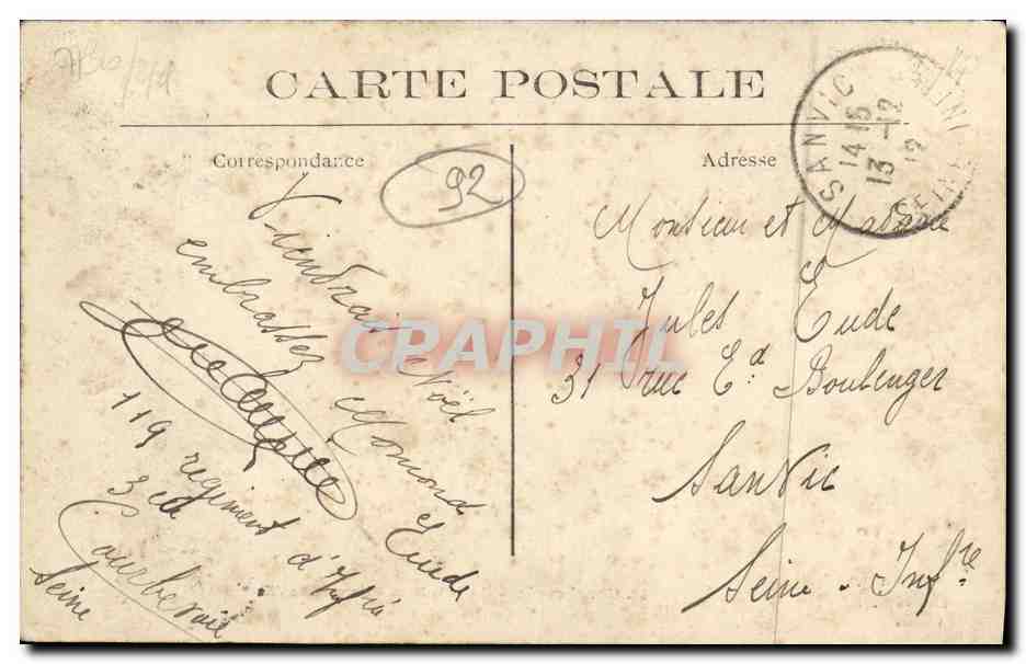 CPA Courbevoie Ile de la Latte Un coin de l ile Vue artistique — Rückseite