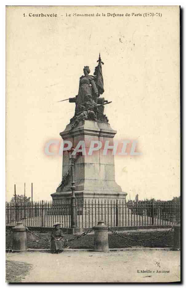 CPA Courbevoie Le Monument de la Defense de Paris 1870 1871 Militaria 