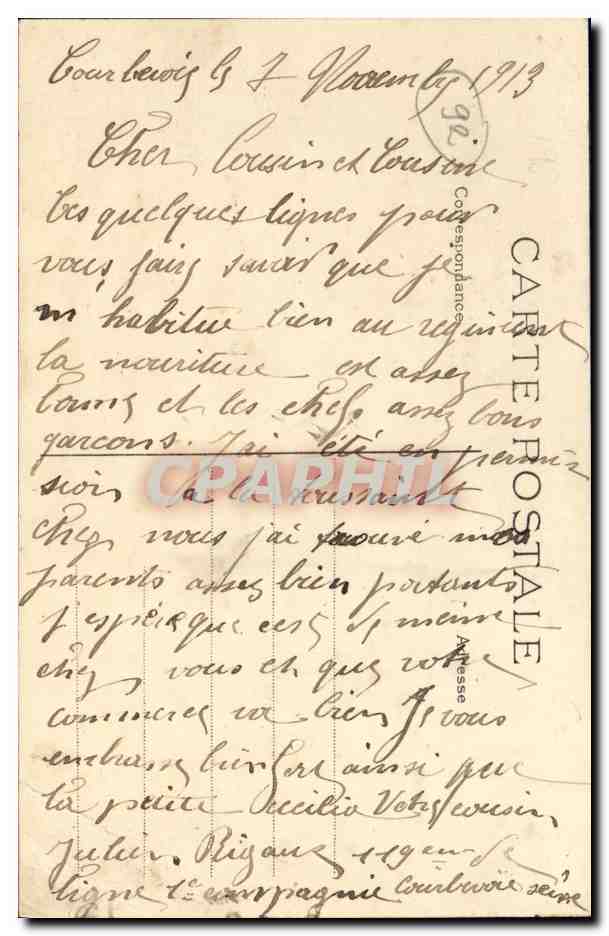 CPA Courbevoie La Casene d Infanterie entree principale Militaria — Rückseite