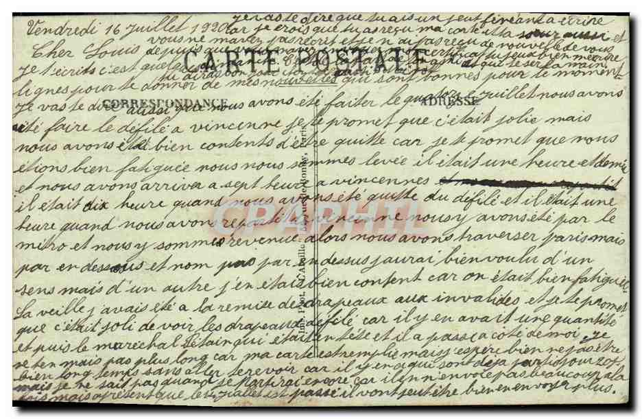 CPA Courbevoie La Caserne Entree Principale Militaria — Rückseite