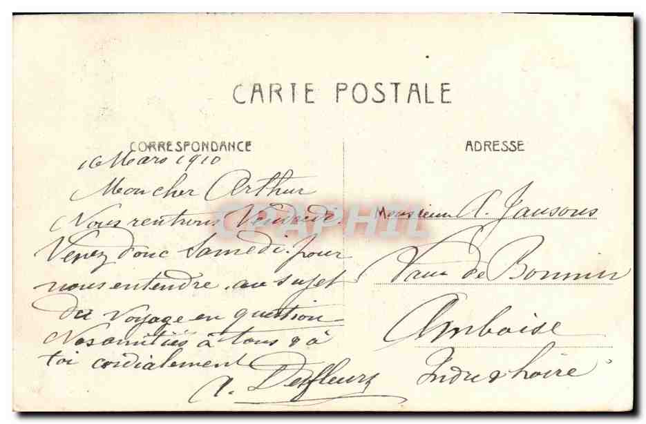 CPA Courbevoie Place Victor Hugo Inondatiosn Janvier 1910 Hotel Meuble  — Rückseite