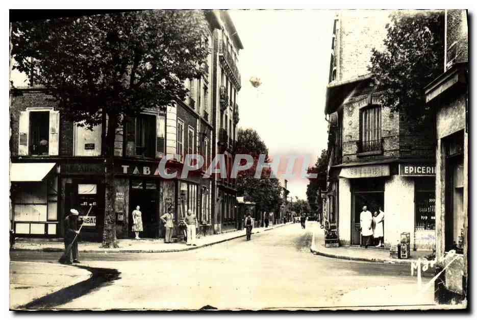 CPM Courbevoie Avenue de la Republique Tabac epicerie 