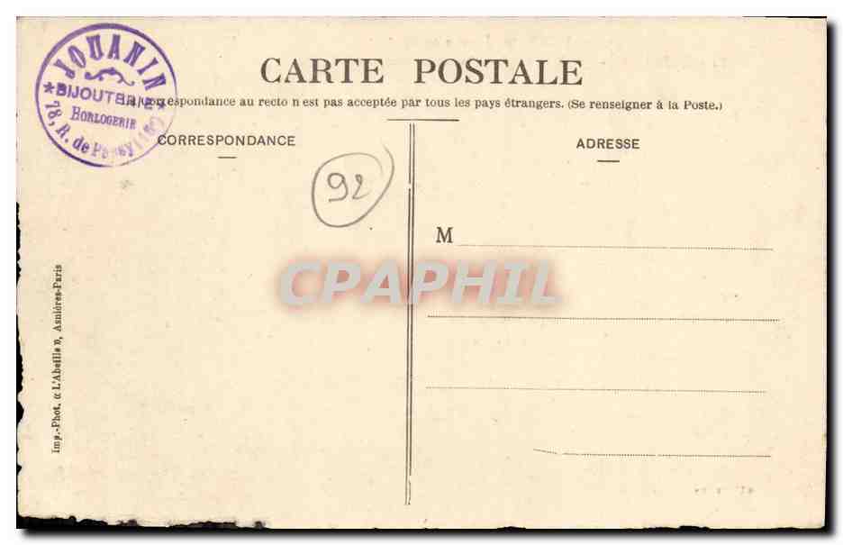 CPA Colombes Les Sapeurs du 1er Genie restaurent la digue Militaria Crue de la Seine Janvier 1910 — Rückseite