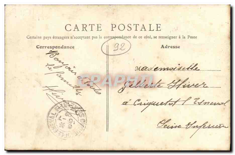 CPA Garches Etablissement d Horticuiture de la Maison Coutis rue de Marnes  — Rückseite