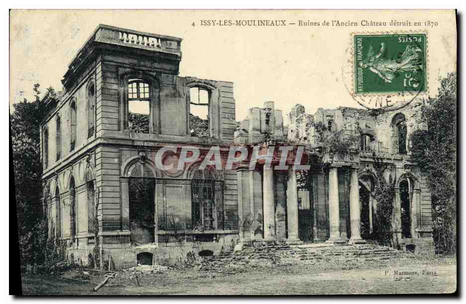 CPA Issy Les Moulineaux Ruines de L Ancien Chateau detruit en 1870 Militaria