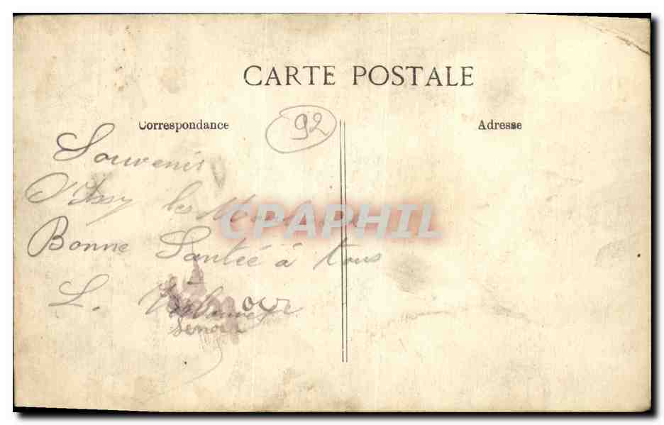 CPA Souvenir du Champ D Aviation D Issy les Moulineaux Depart d un monoplan Avion — Rückseite