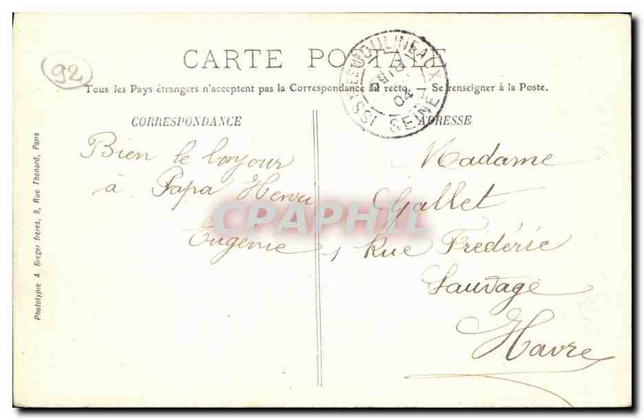CPA Issy Eglise Saint Etienne — Verso