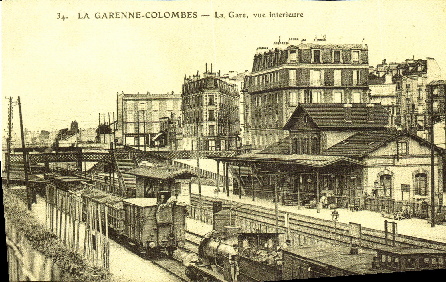 REPRO Recto verso La Garenne Colombes La Gare Vue interieure Rue des voyageurs