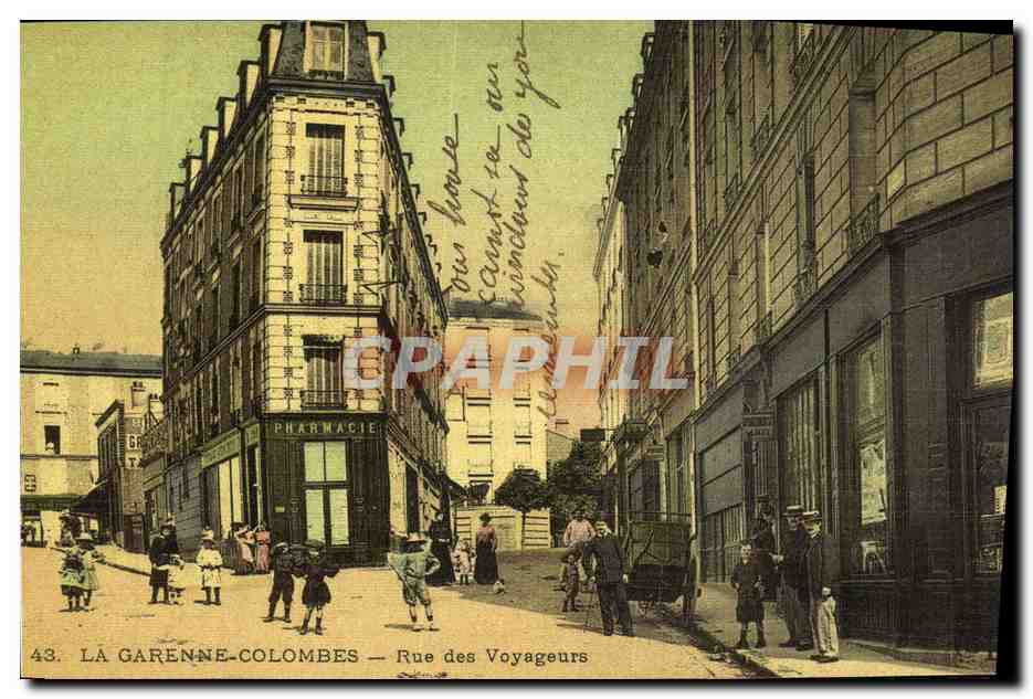 REPRO Recto verso La Garenne Colombes La Gare Vue interieure Rue des voyageurs — Rückseite