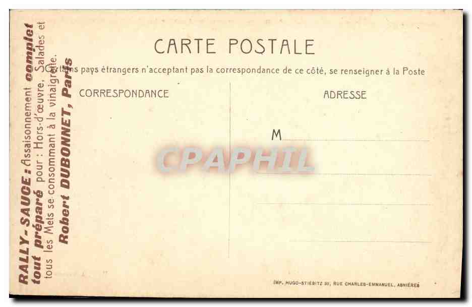 CPA Asnieres La Rue du Progres prise Place de la Station — Rückseite