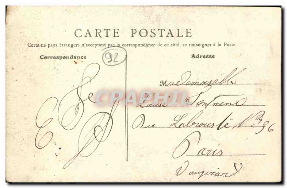 CPA Asnieres Cimetiere des Chiens  — Rückseite