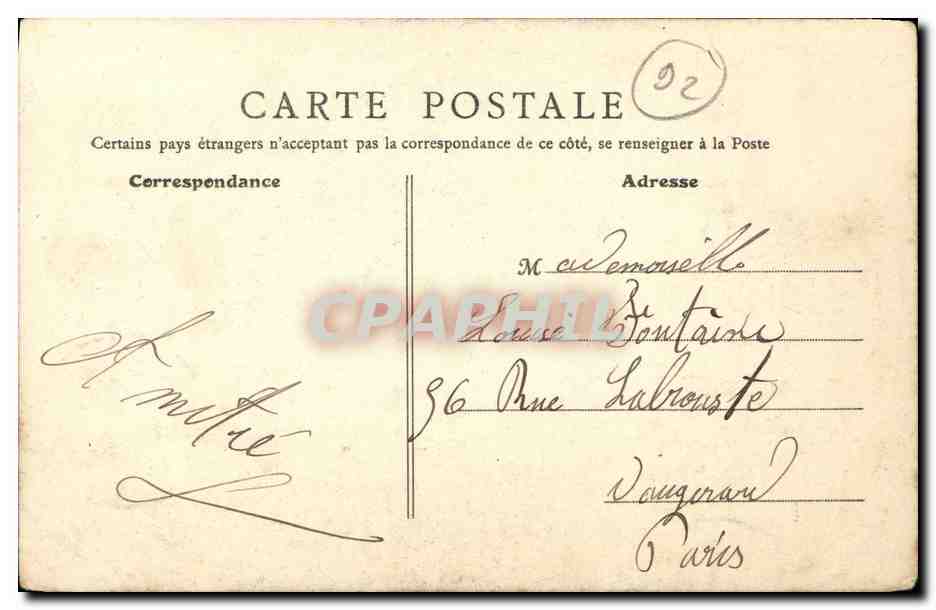 CPA Asnieres Cimetiere des Chiens — Rückseite