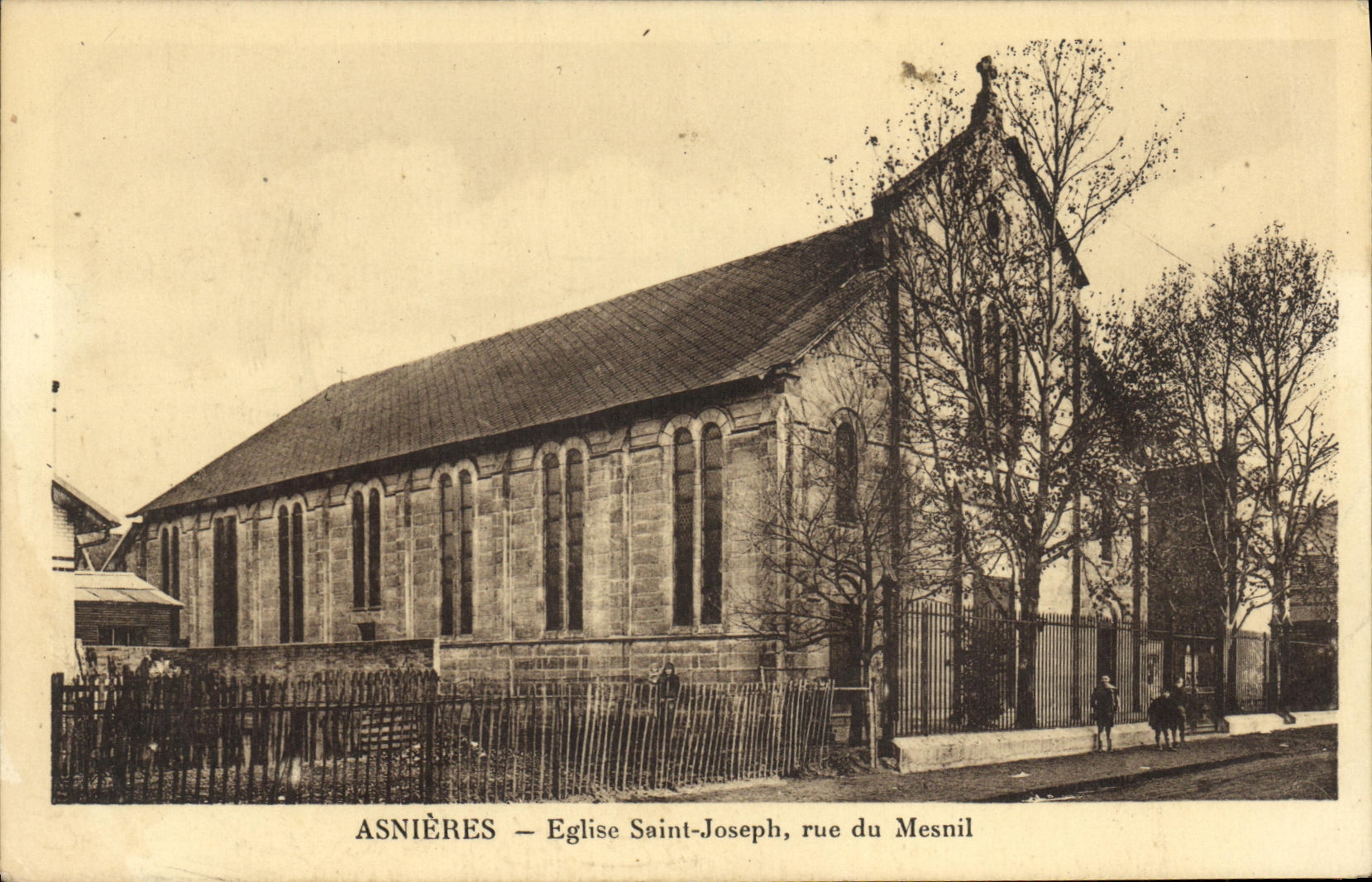 CPA Asnieres Eglise Saint Joseph rue du Mesnil