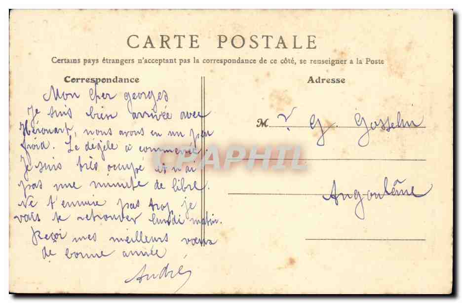 CPA Asnieres La Gare Train carte toilee  — Rückseite