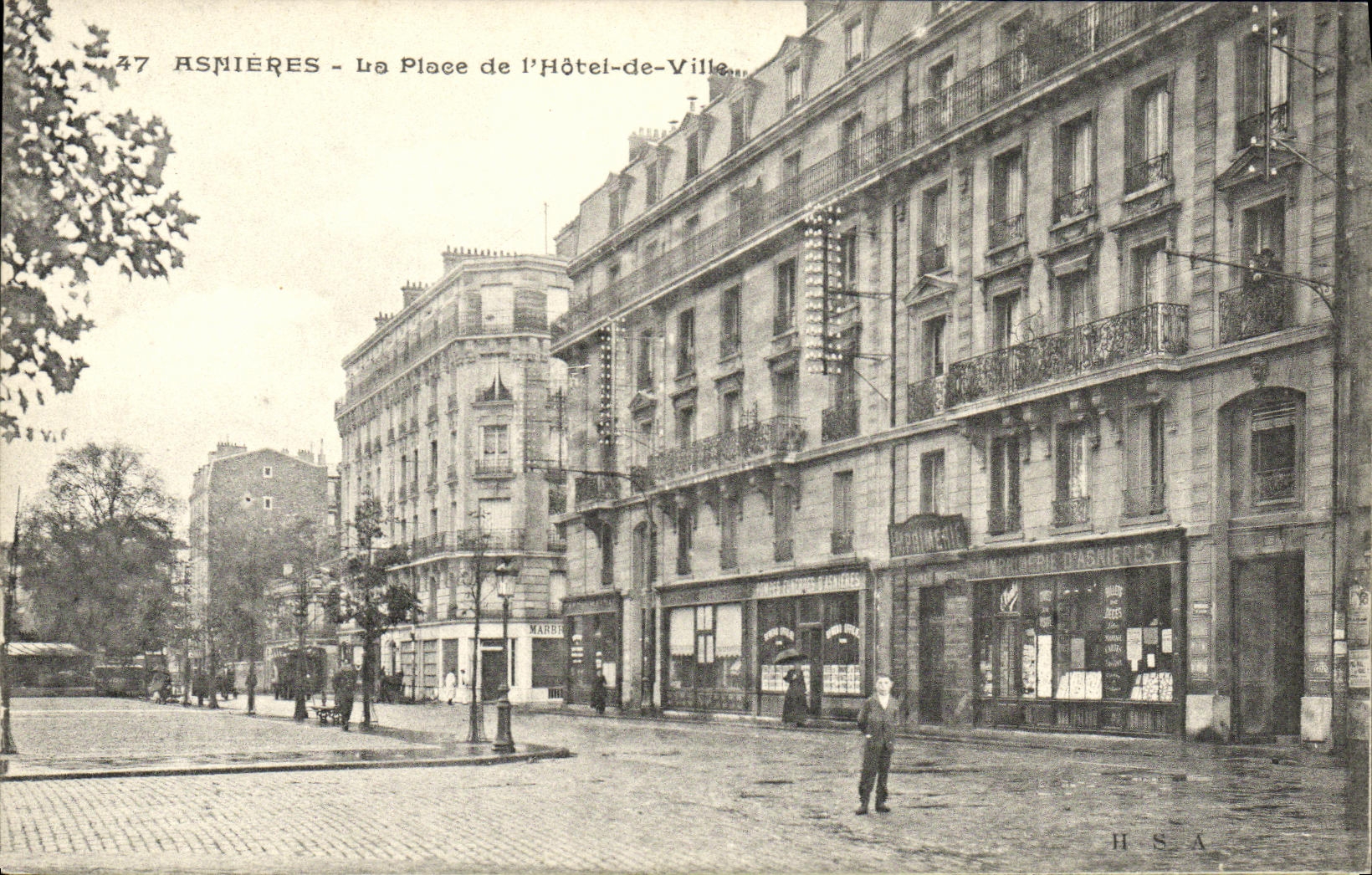 CPA Asnieres La Poste vue prise de l Hotel de Ville
