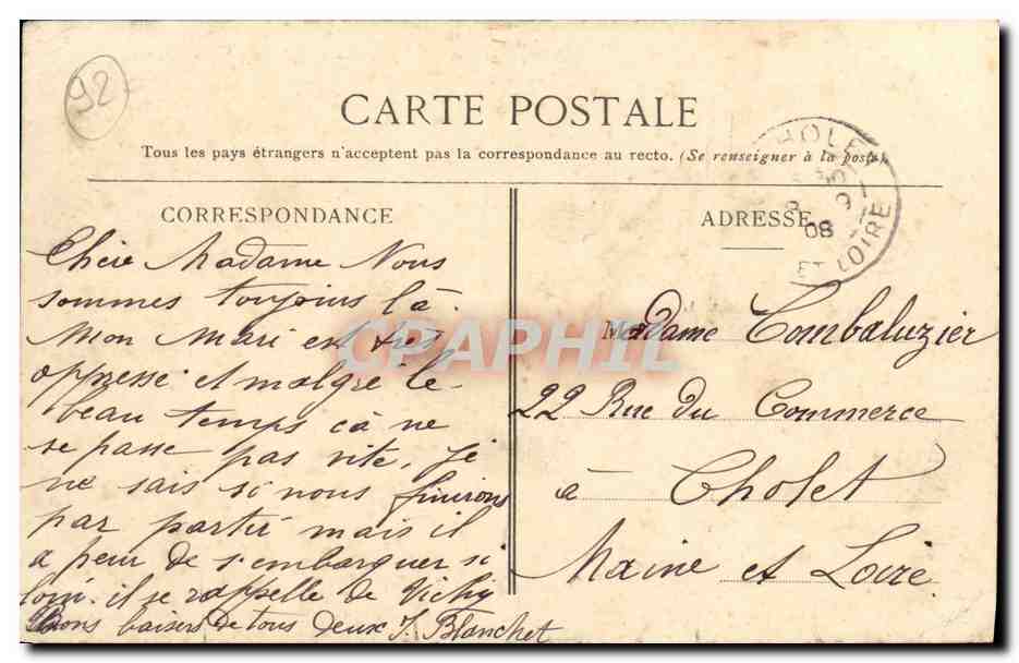 CPA Asnieres Avenue de la Lauziere Voie ferree — Rückseite