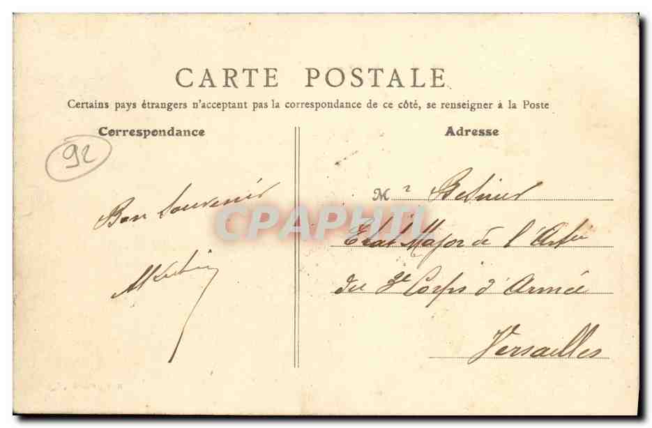CPA Asnieres Promenade au bord de l eau quai d Asnieres cote Est — Rückseite