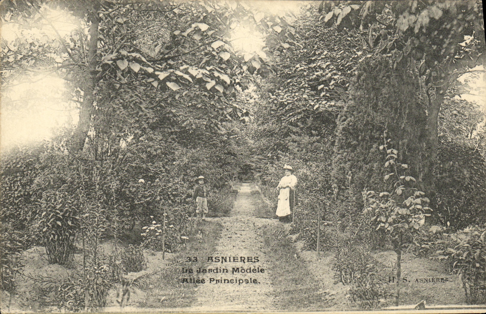 CPA Asnieres Le Jardin Modele Allee Principale
