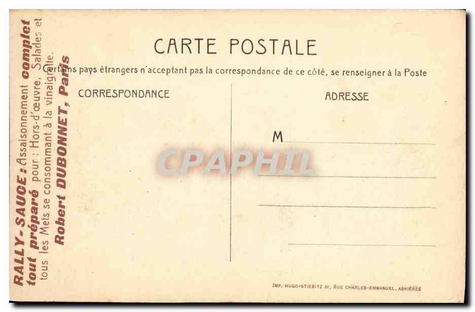 CPA Asnieres Le Jardin Modele Allee Principale — Rückseite