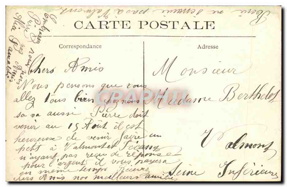 CPA Asnieres Clichy Cimetiere des Chiens Allee Principale — Rückseite