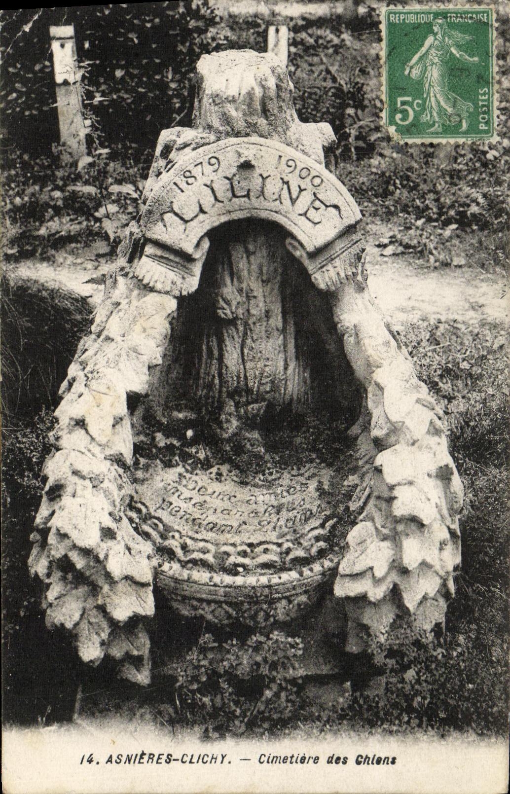CPA Asnieres Clichy Cimetiere des Chiens Liline