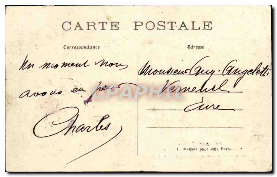 Asnières — Inundaciones de Enero 1910 — Salvamento de una mujer de sesenta años — C.M. — Reverso