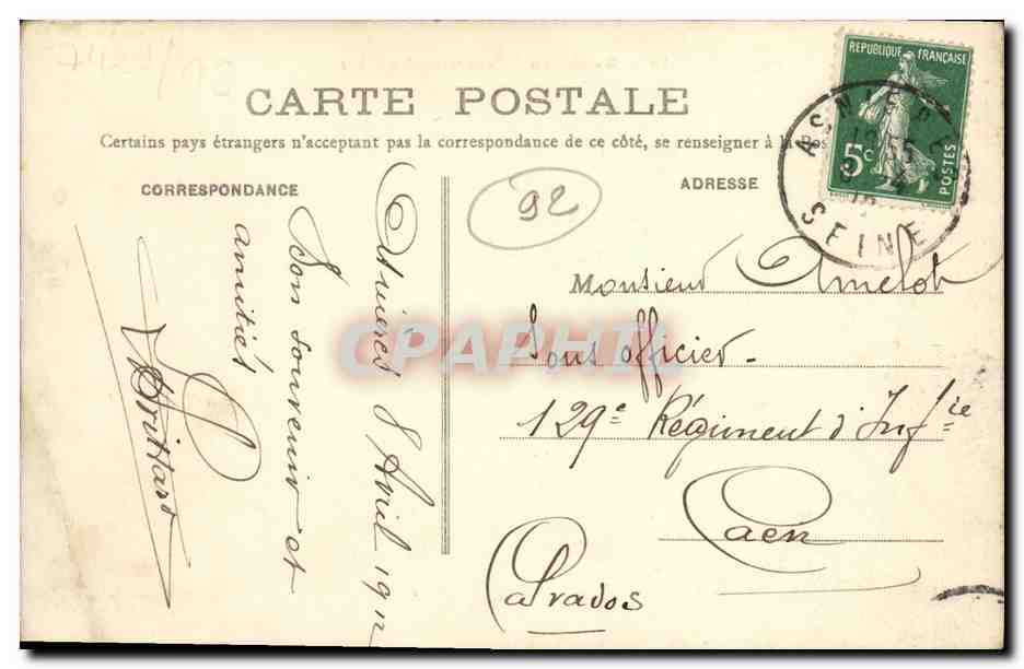 CPA Asnieres Panorama Nord Est — Rückseite