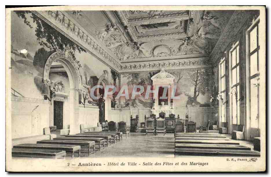 CPA Asnieres Hotel de Ville Salle des Fetes et des Mariages
