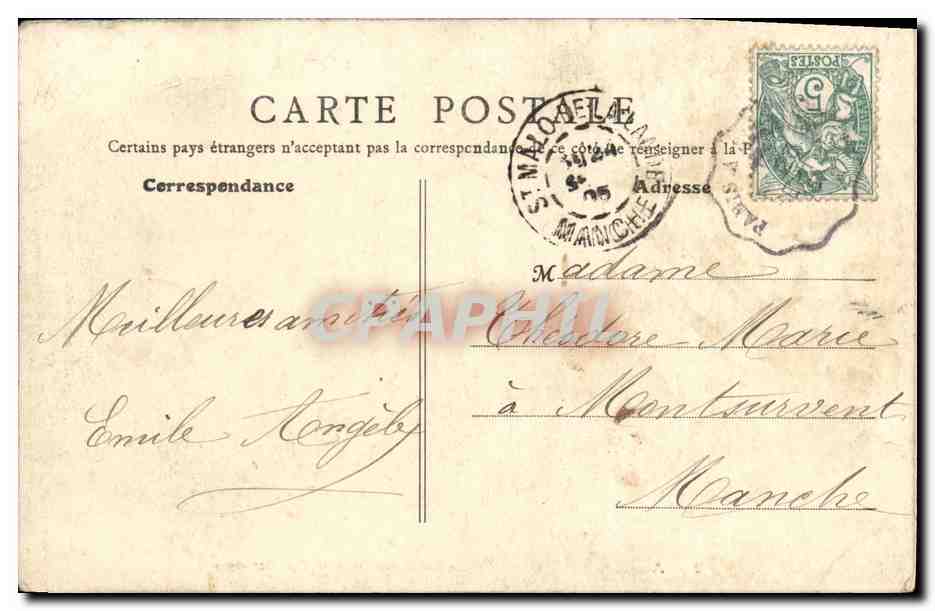 CPA Asnieres Hotel de Ville Salle des Fetes et des Mariages — Rückseite