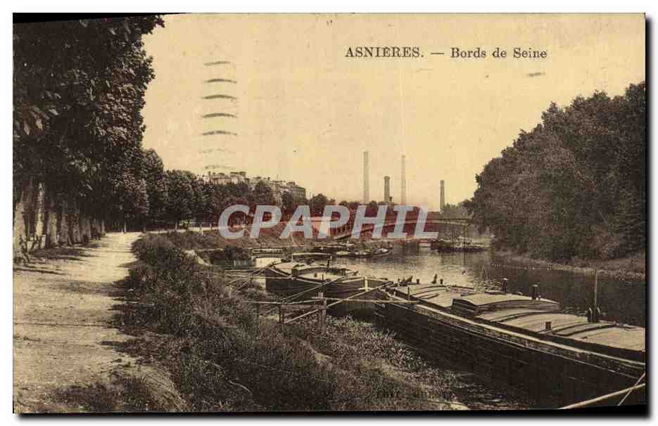 CPA Asnieres Bords de Seine peniches 