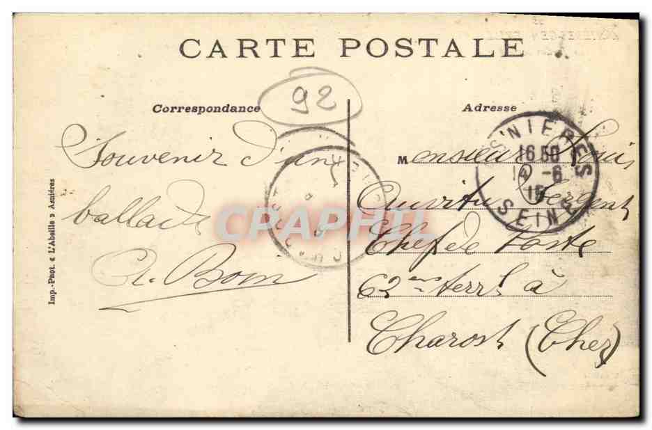 CPA Asnieres Gennevilliers Le Jardin Modele — Rückseite