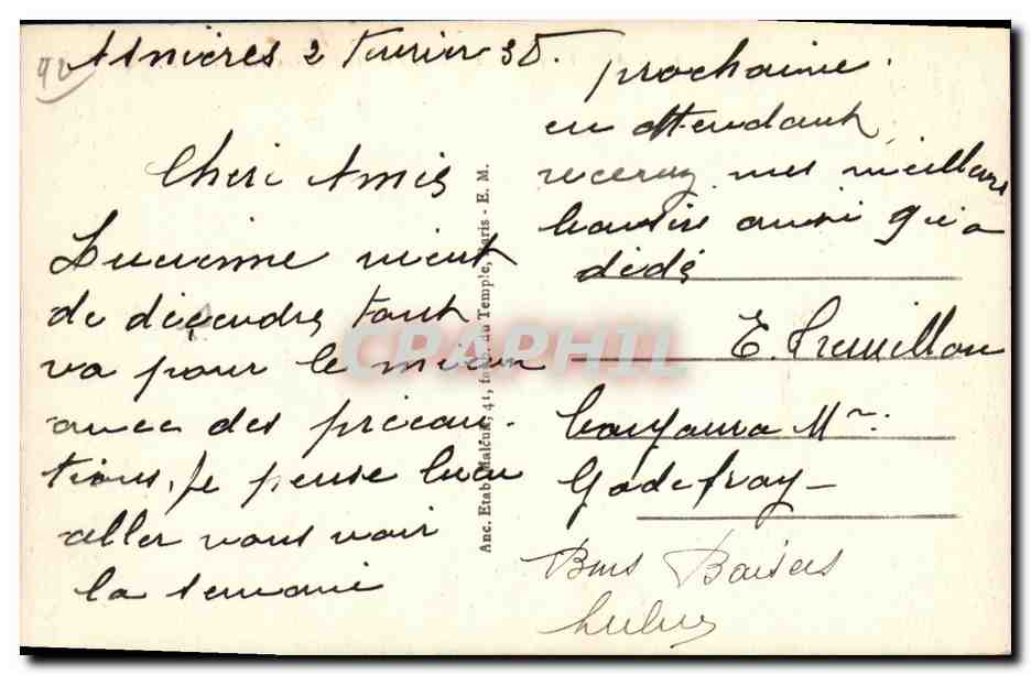 CPA Asnieres L Hotel de Ville et les Jardins — Rückseite