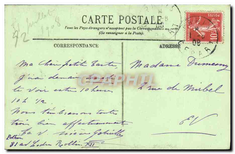 CPA Asnieres Une Tombe au Cimetiere des Chiens Barry — Rückseite