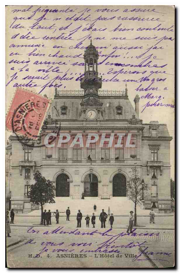 CPA Asnieres L Hotel de Ville